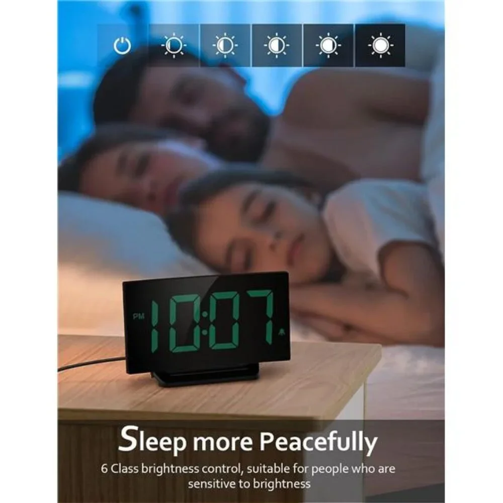 Alarm Clock for Bedrooms Kids, Large Numbers, Easy to Read & Set Digital